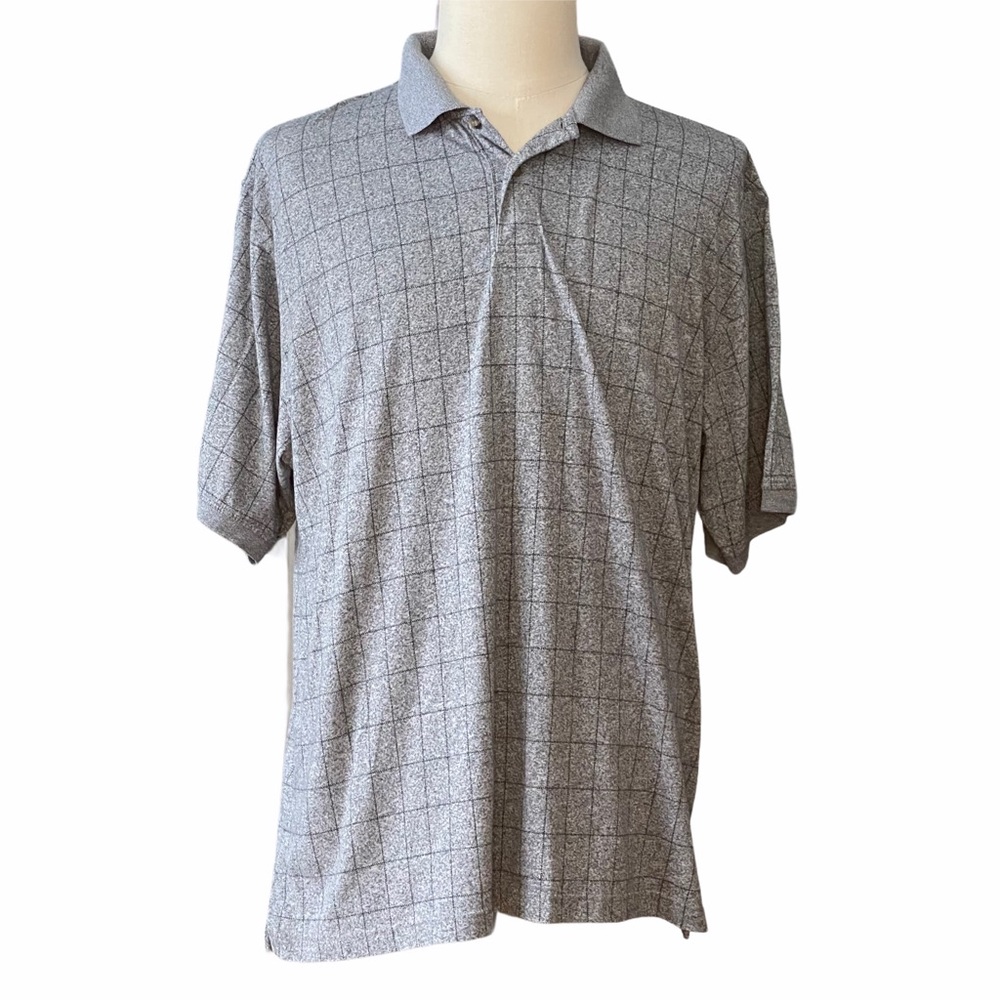 George Mens Heather Gray Gray Polo Shirt